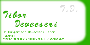 tibor devecseri business card